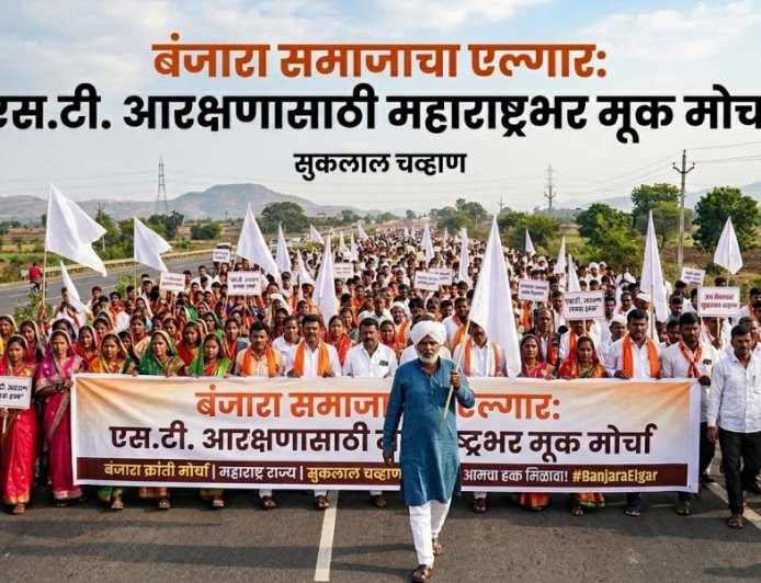 बंजारा समाजाचा एल्गार: एस.टी. आरक्षणासाठी महाराष्ट्रभर मूक मोर्चा | सुकलाल चव्हाण